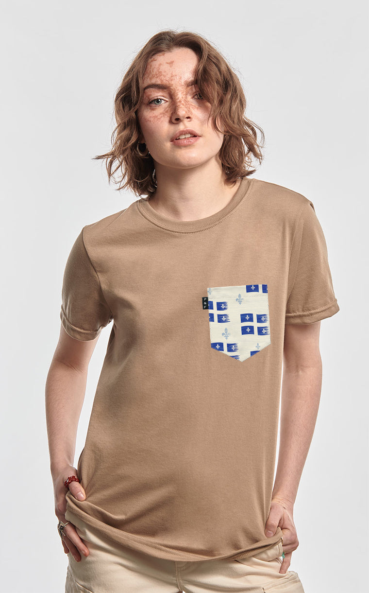 T-shirt coupe Boyfriend à poche Vive le Québec