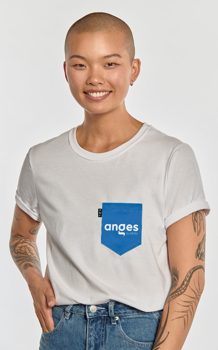 Boyfriend cut T-shirt with pocket Anges Québec