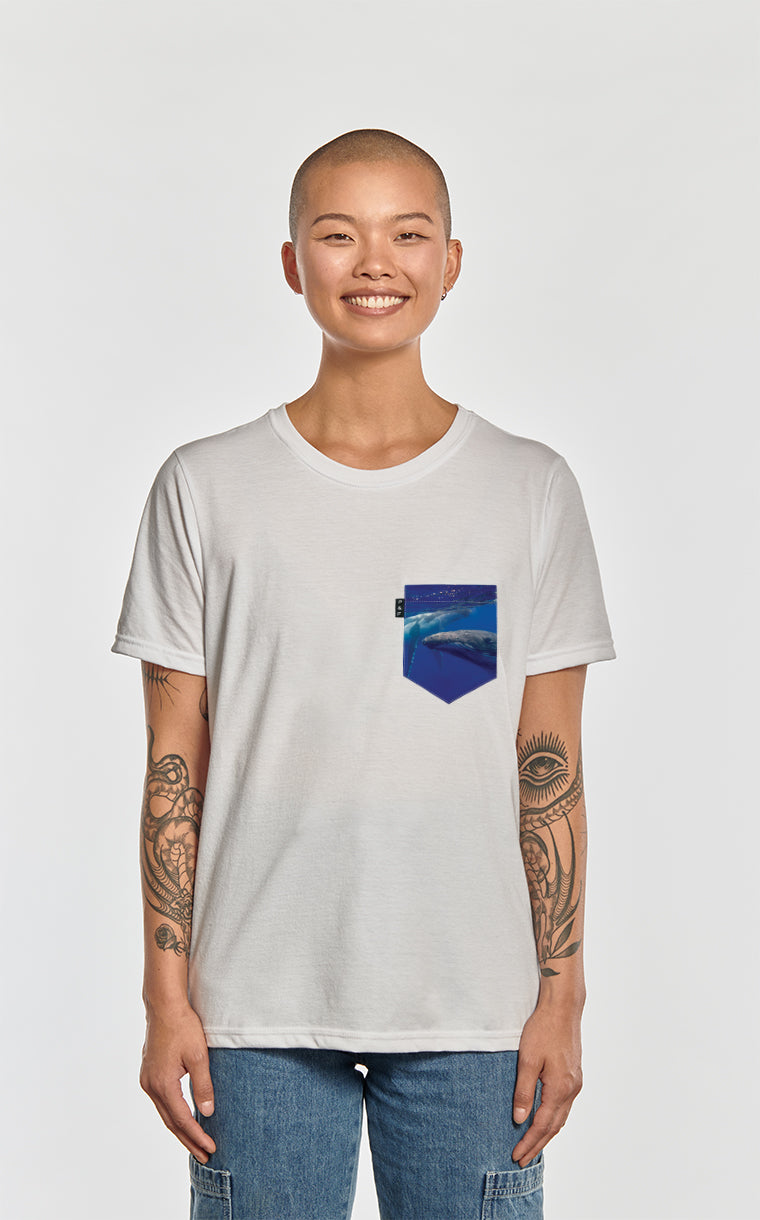T-shirt coupe Boyfriend à poche Baleine