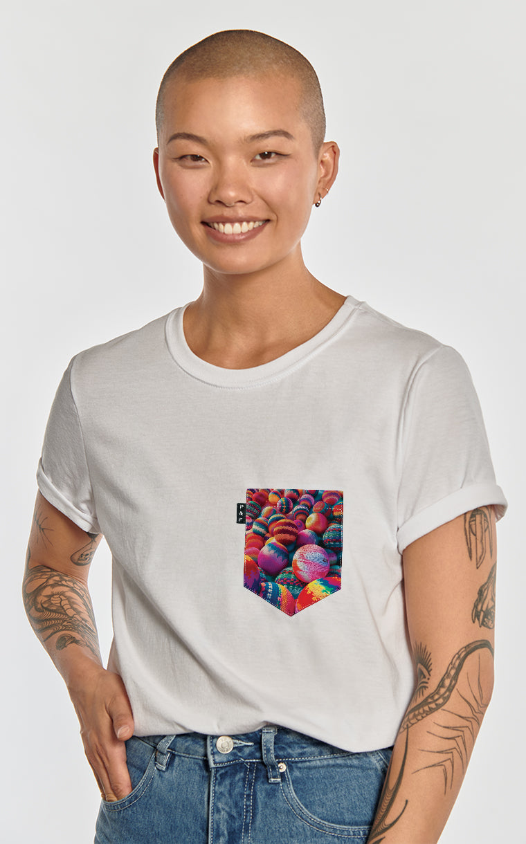 T-shirt coupe Boyfriend à poche pour femme avec poche CÉGEP du vieux ^ 