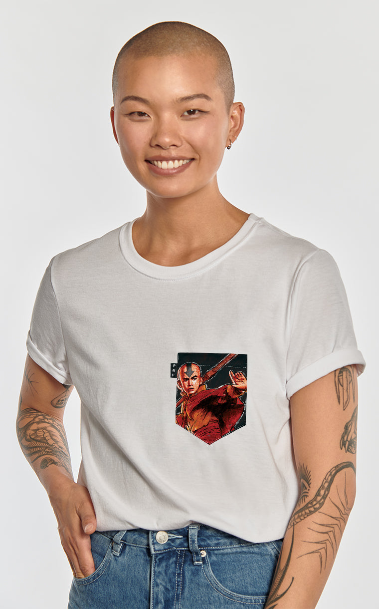 Boyfriend Fit T-Shirt with Pocket Bald Who Can