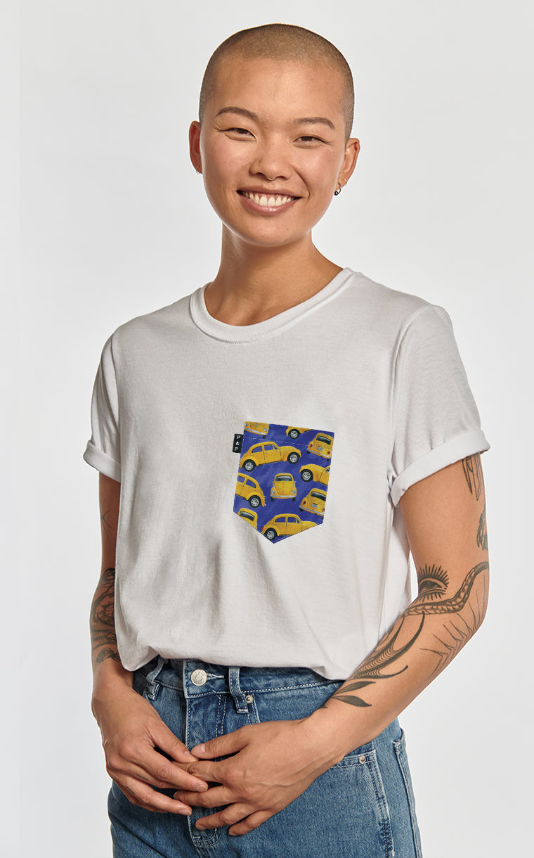 T-shirt coupe Boyfriend à poche pour femme avec poche Pout pout pout ^ 