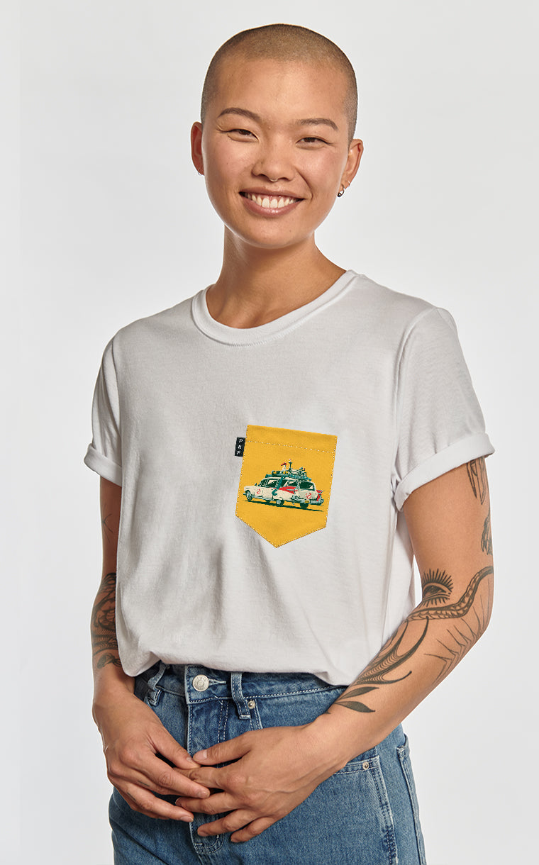 T-shirt coupe Boyfriend à poche Qui tu vas appeler