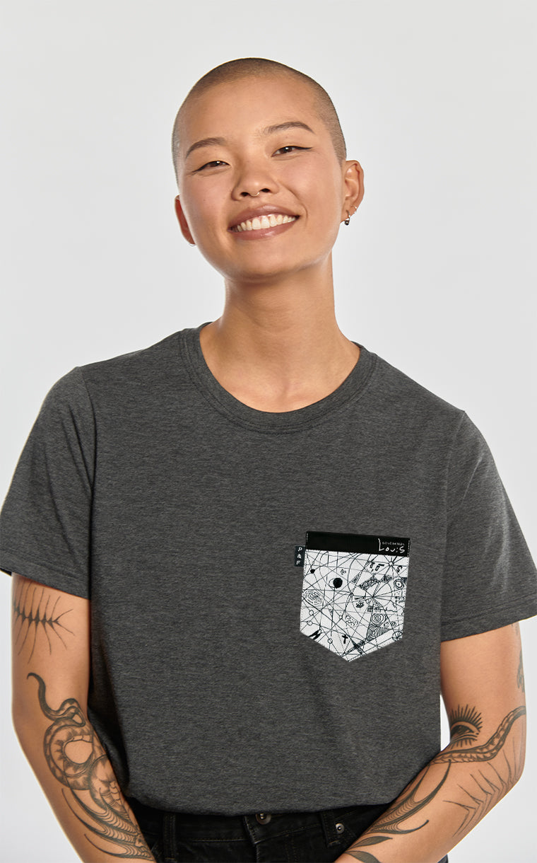 T-shirt coupe Boyfriend à poche Constellation
