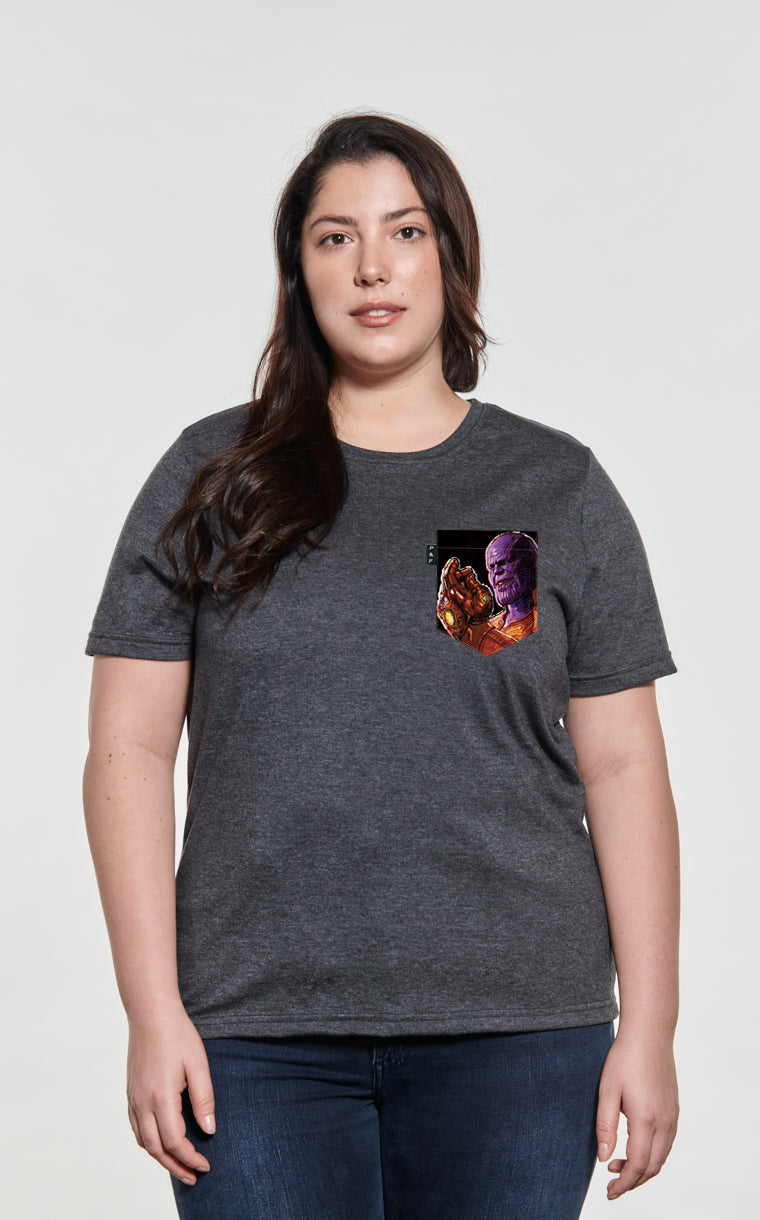 T-shirt coupe Boyfriend à poche pour femme avec poche T'es Thanos ^ 