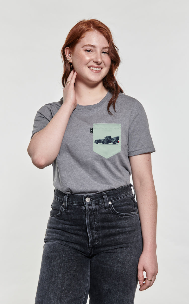 T-shirt coupe Boyfriend à poche Chauffe-souris