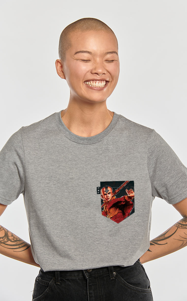 Boyfriend Fit T-Shirt with Pocket Bald Who Can