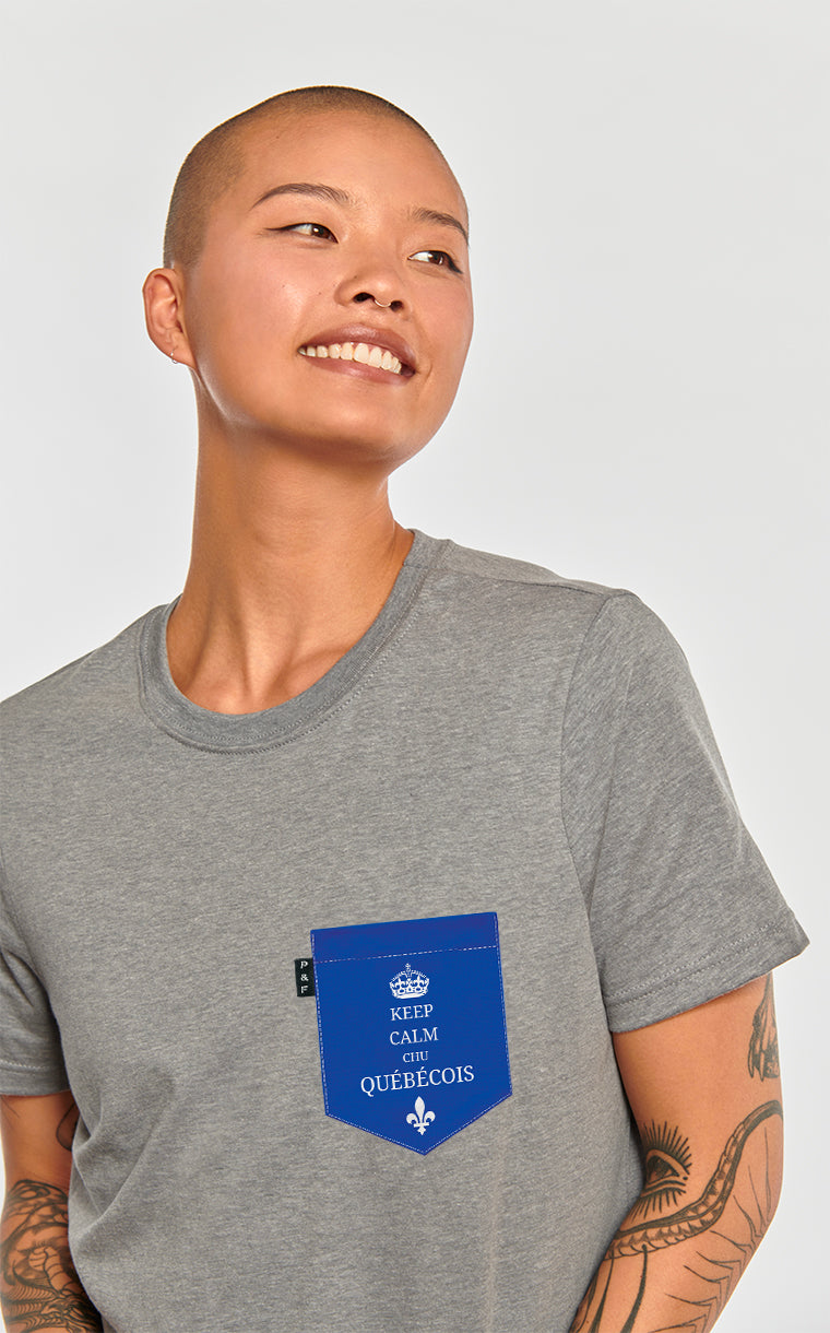 T-shirt coupe Boyfriend à poche Chu Québécois