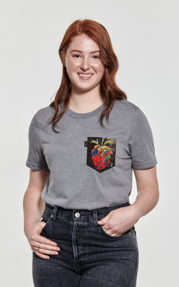 T-shirt coupe Boyfriend à poche Fondation en coeur 2025