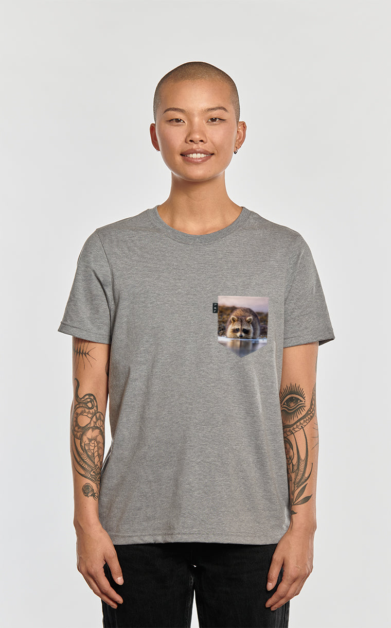 T-shirt coupe Boyfriend à poche pour femme avec poche Hôtel ChezRaton ^ 