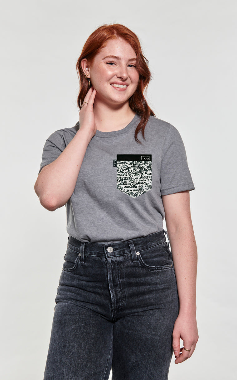 T-shirt coupe Boyfriend à poche Love