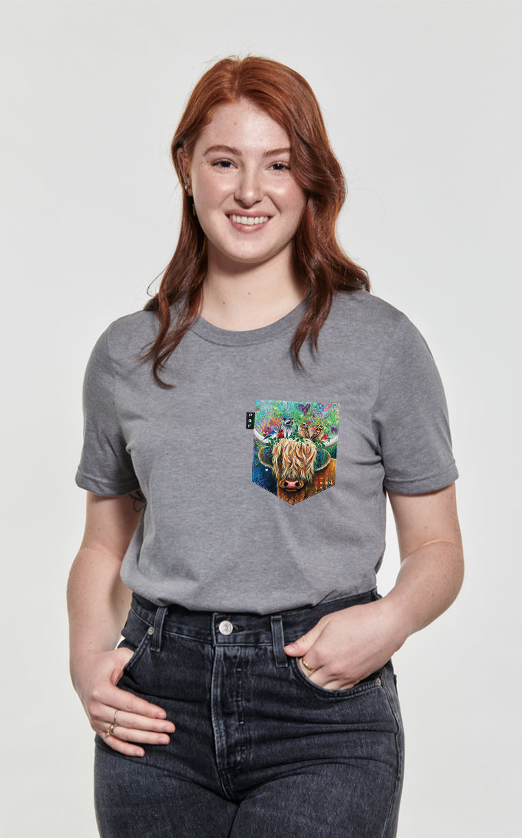 T-shirt coupe Boyfriend à poche Pis au carré