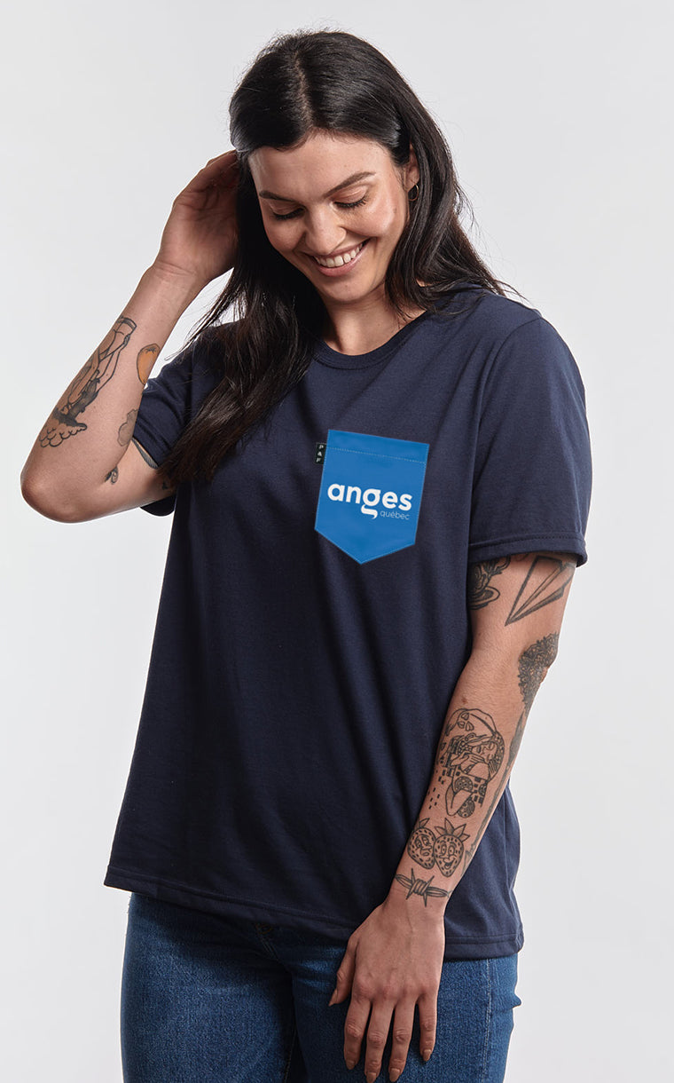 Boyfriend cut T-shirt with pocket Anges Québec