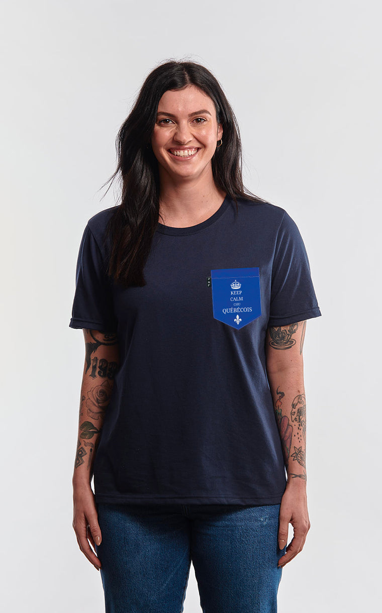 T-shirt coupe Boyfriend à poche Chu Québécois