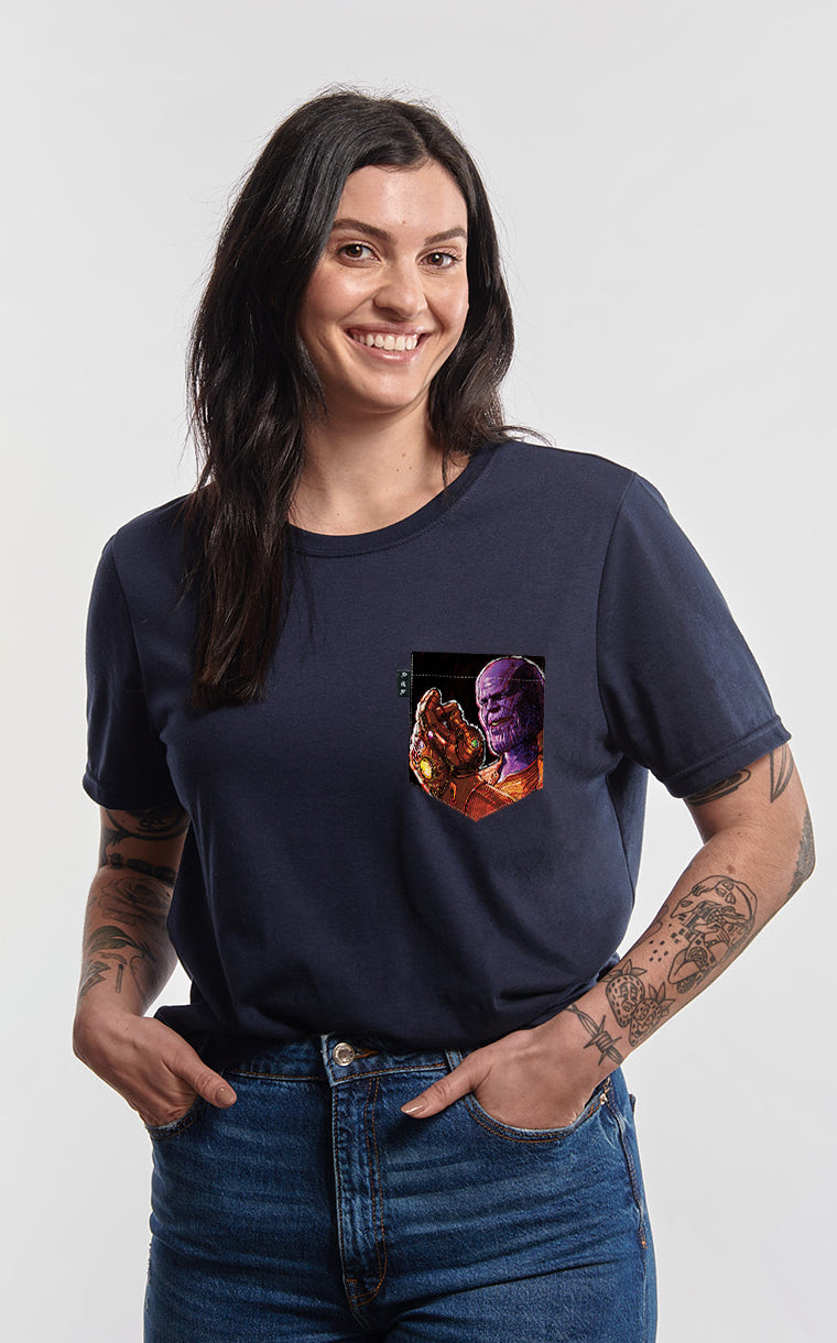 Boyfriend Fit T-Shirt with Pocket You're Thanos