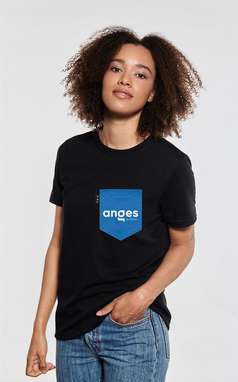 Boyfriend cut T-shirt with pocket Anges Québec