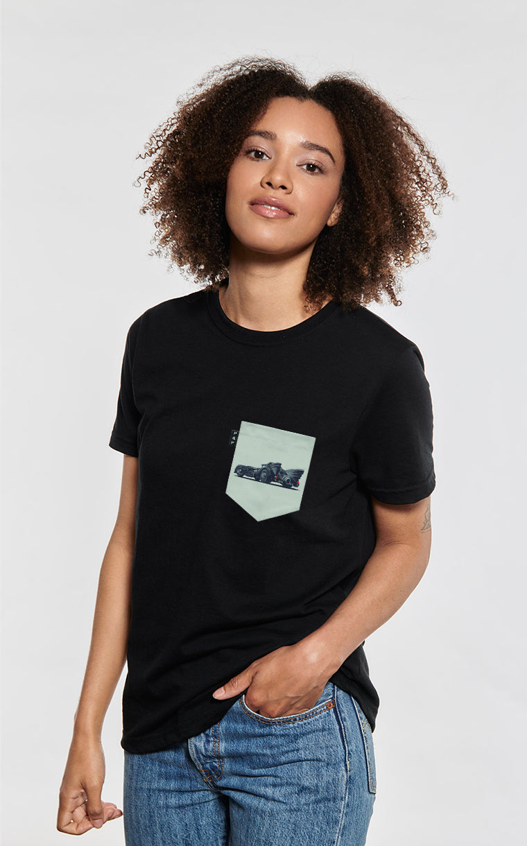 T-shirt coupe Boyfriend à poche Chauffe-souris