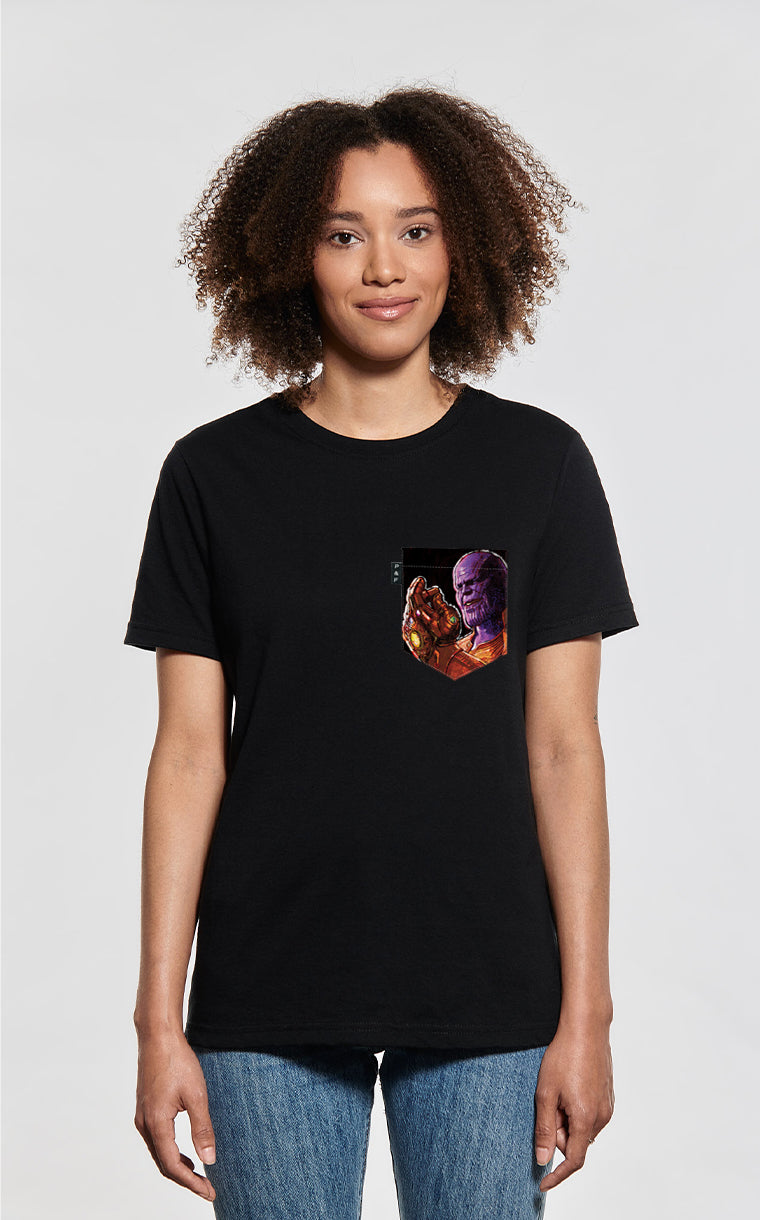 Boyfriend Fit T-Shirt with Pocket You're Thanos