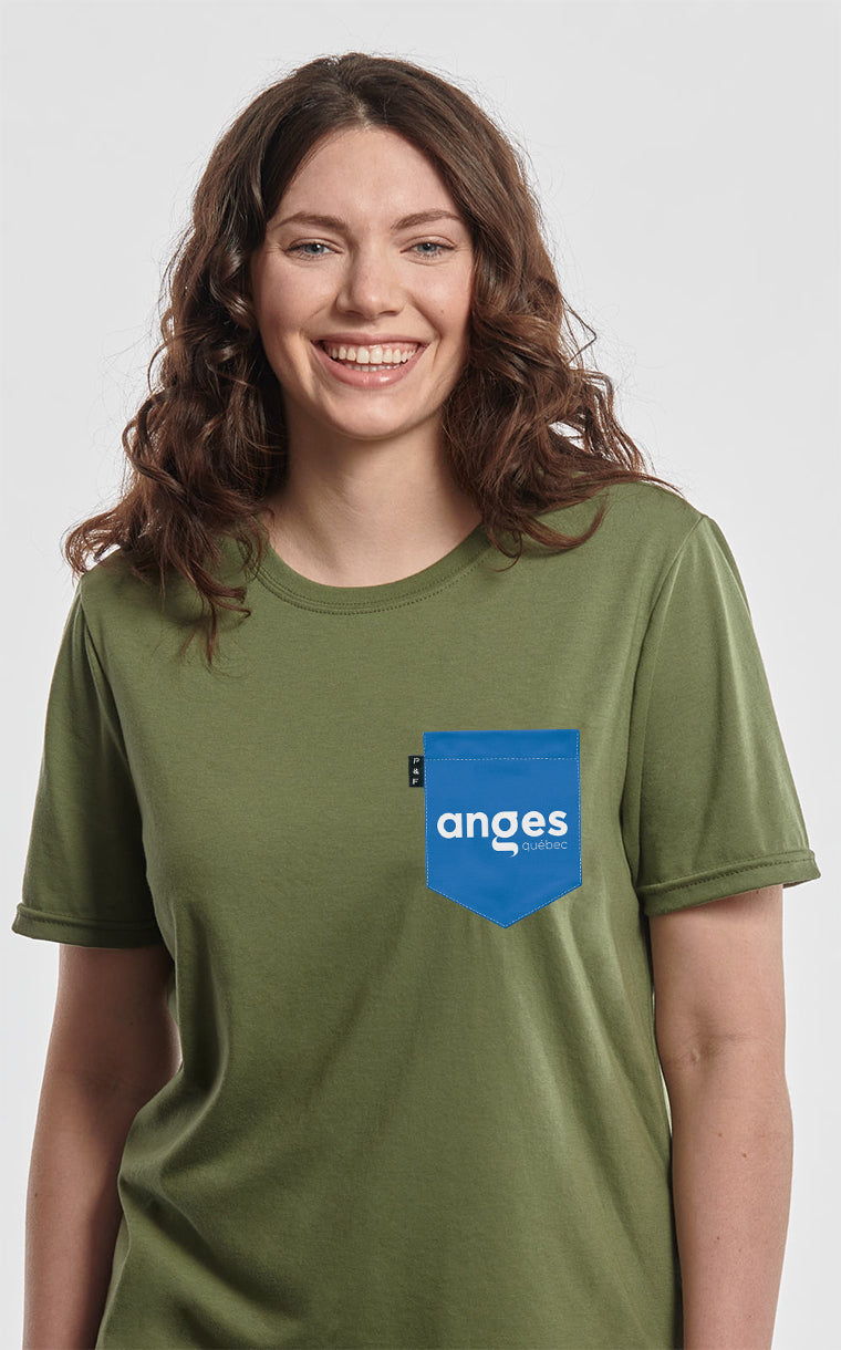 Boyfriend cut T-shirt with pocket Anges Québec