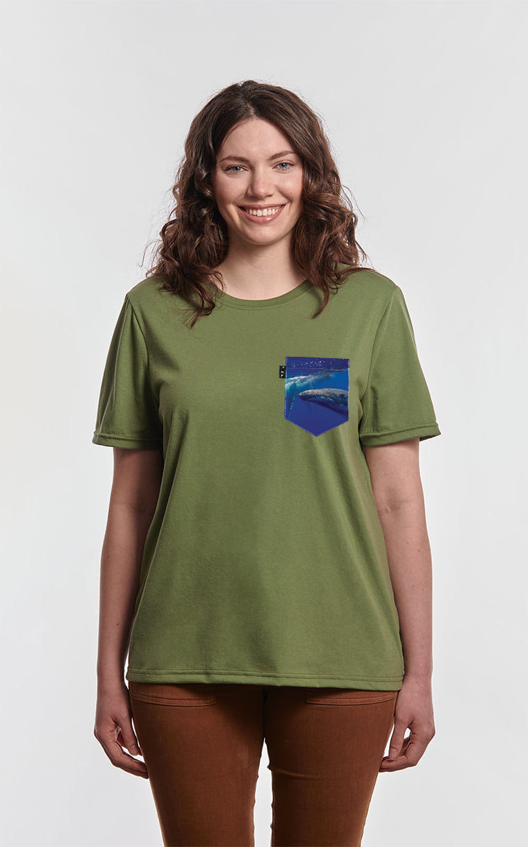 T-shirt coupe Boyfriend à poche Baleine