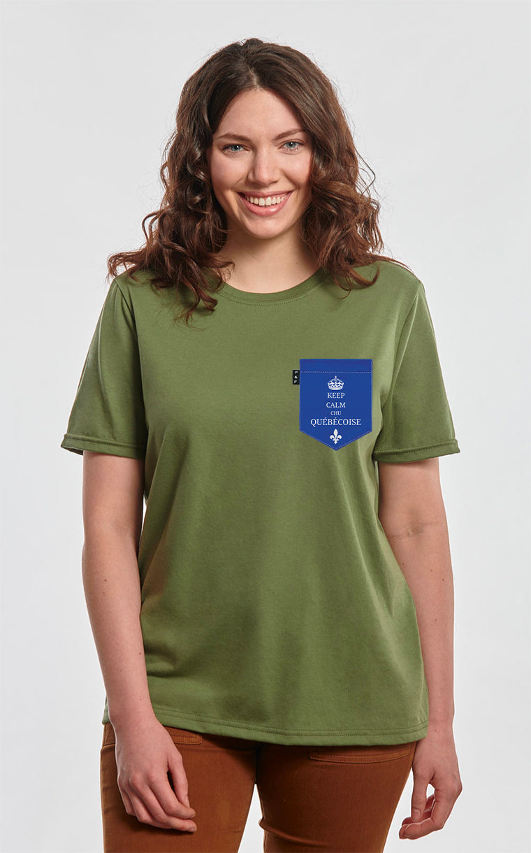 T-shirt coupe Boyfriend à poche Chu Québécoise