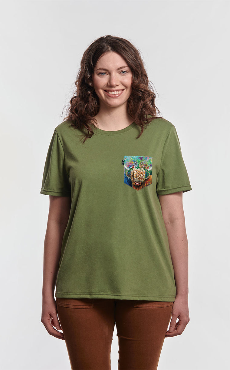 T-shirt coupe Boyfriend à poche Pis au carré