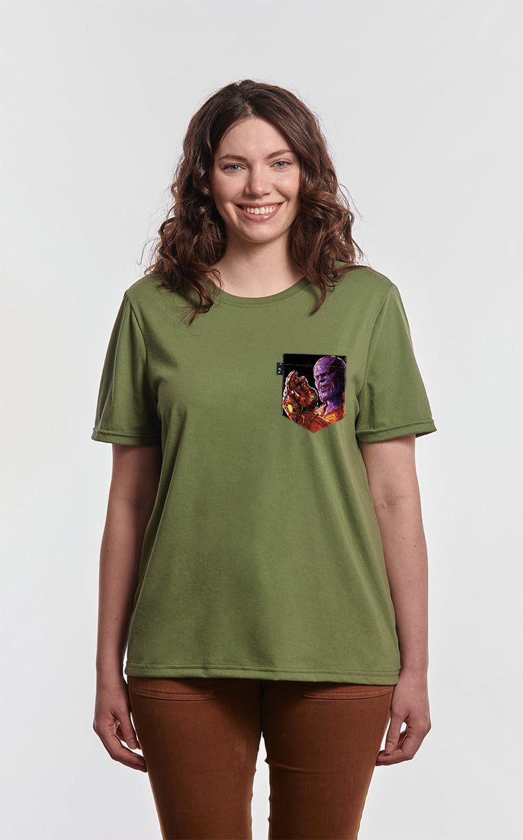 Boyfriend Fit T-Shirt with Pocket You're Thanos