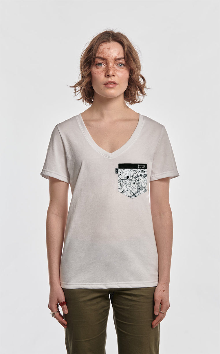 Col en V semi-ajusté à poche Constellation