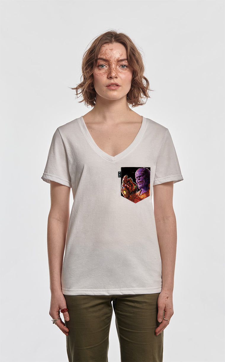 Semi-fitted V-neck with T'es Thanos pocket