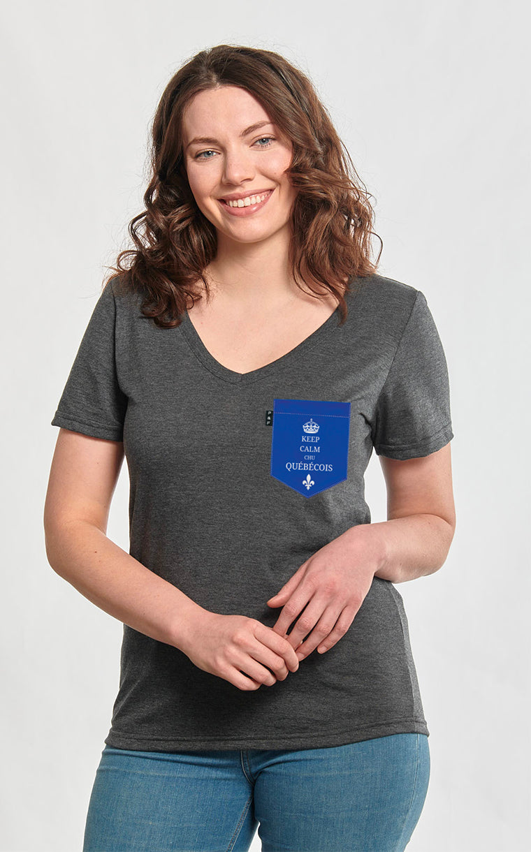 Col en V semi-ajusté à poche Chu Québécois