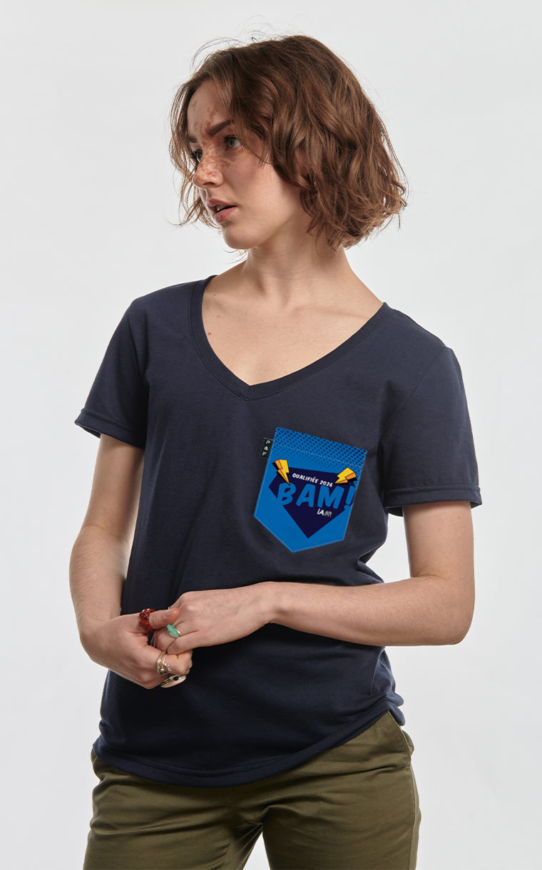 Col en V semi-ajusté à poche BAM femme industriel alliance