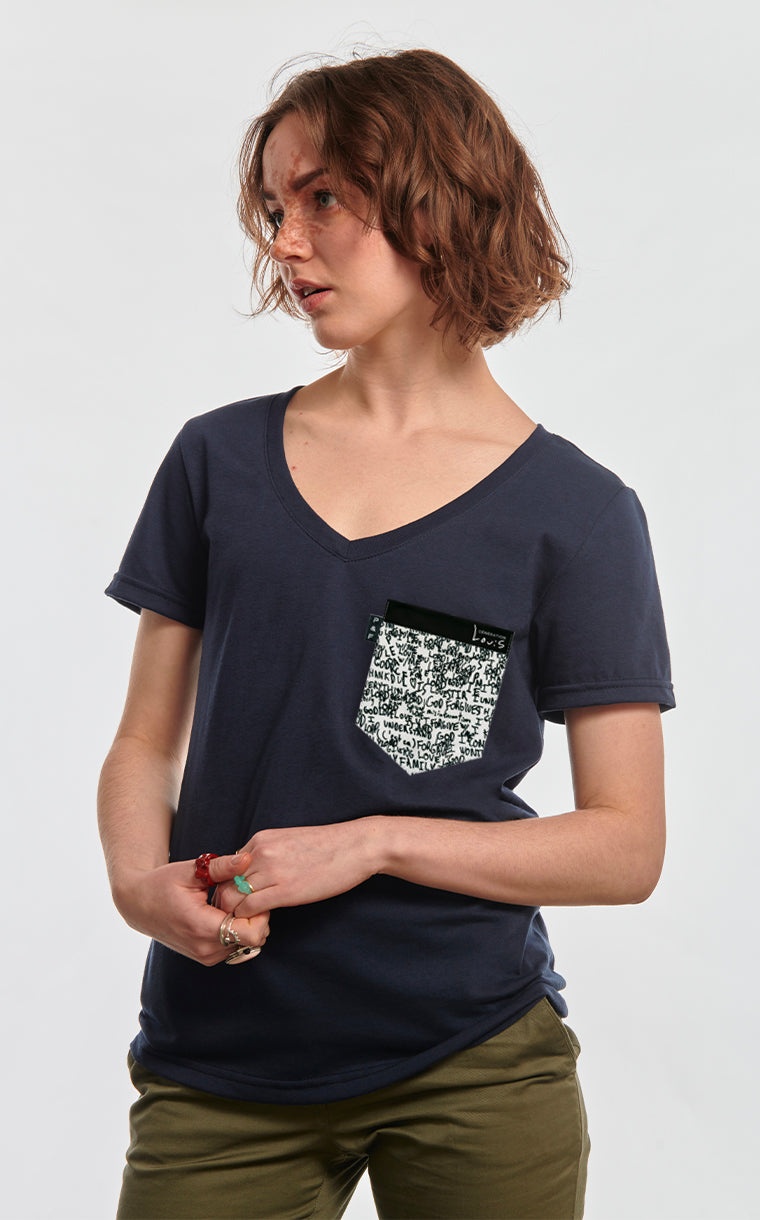 Col en V semi-ajusté à poche Love