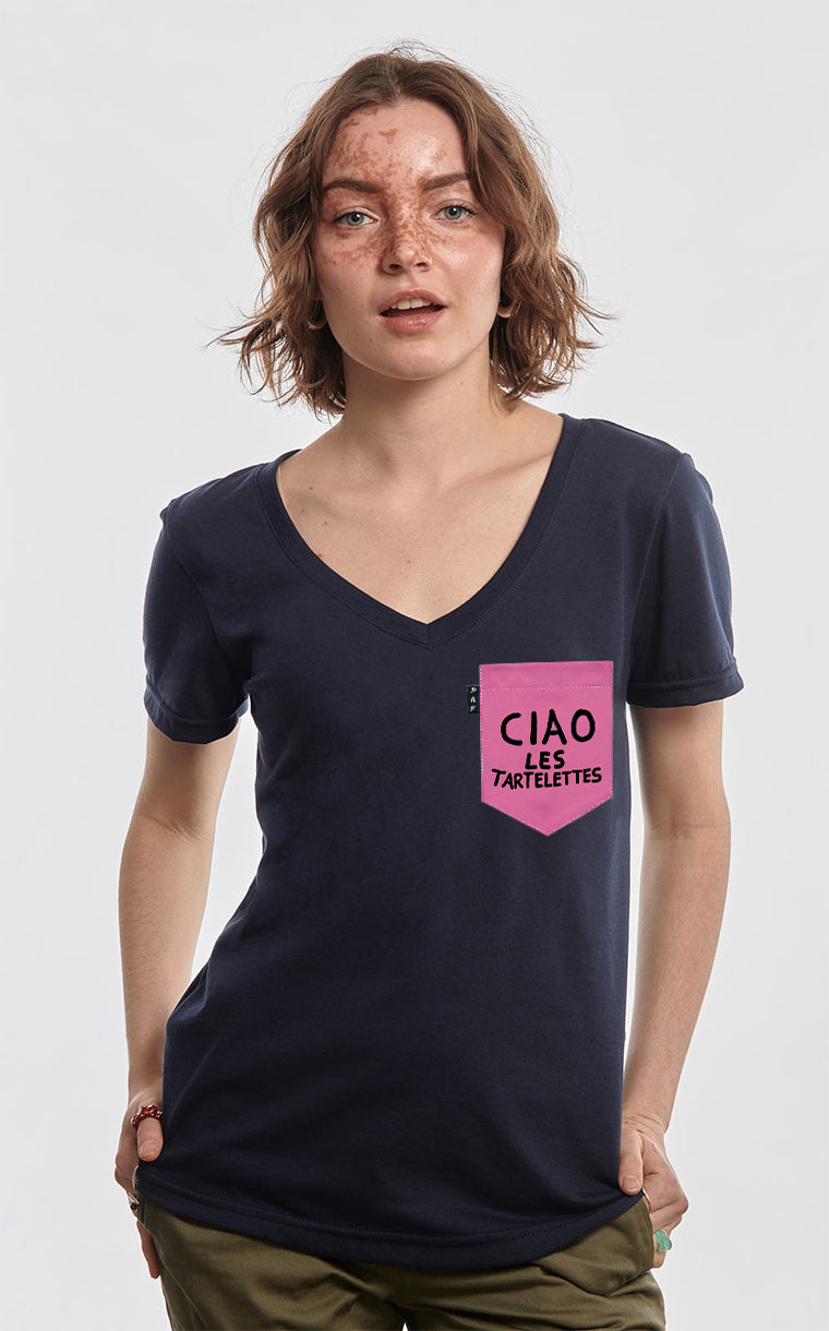 Col en V semi-ajusté à poche Mishel Kekourge Tartelette