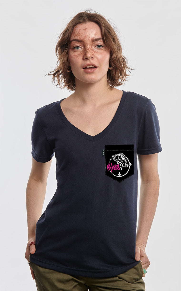 Miss Fish Semi-Fitted V-Neck with Pocket