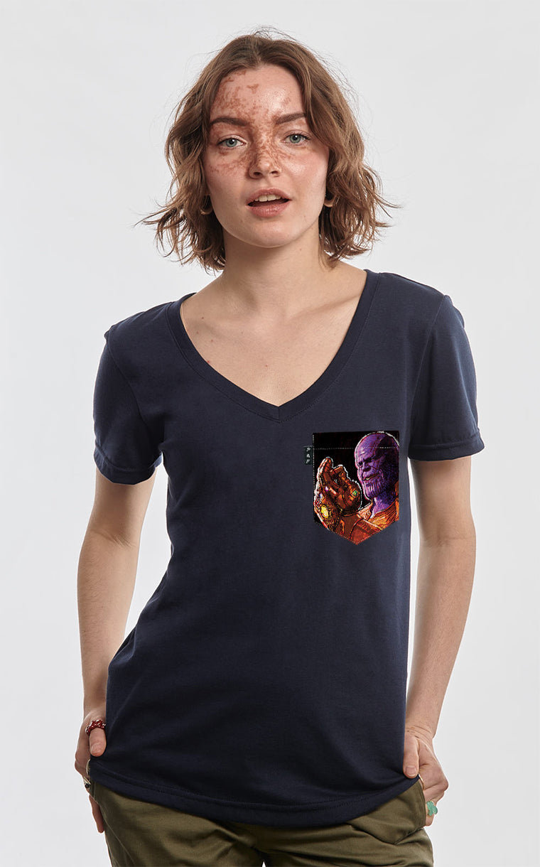 Semi-fitted V-neck with T'es Thanos pocket