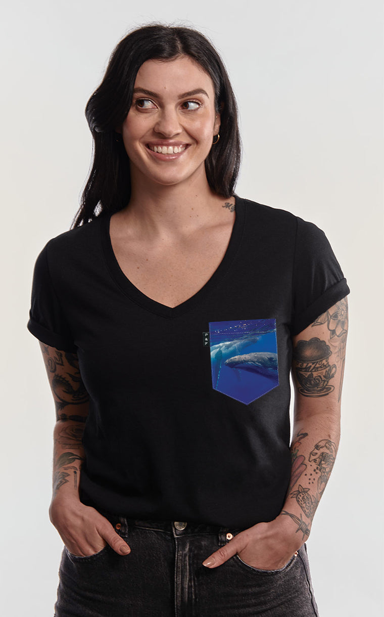 Col en V semi-ajusté à poche Baleine