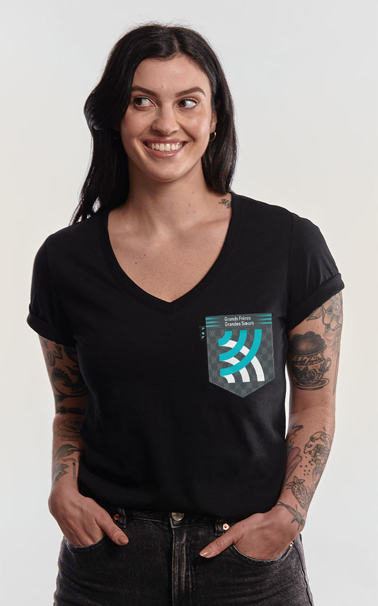 Col en V semi-ajusté à poche Grand potentiel en poche