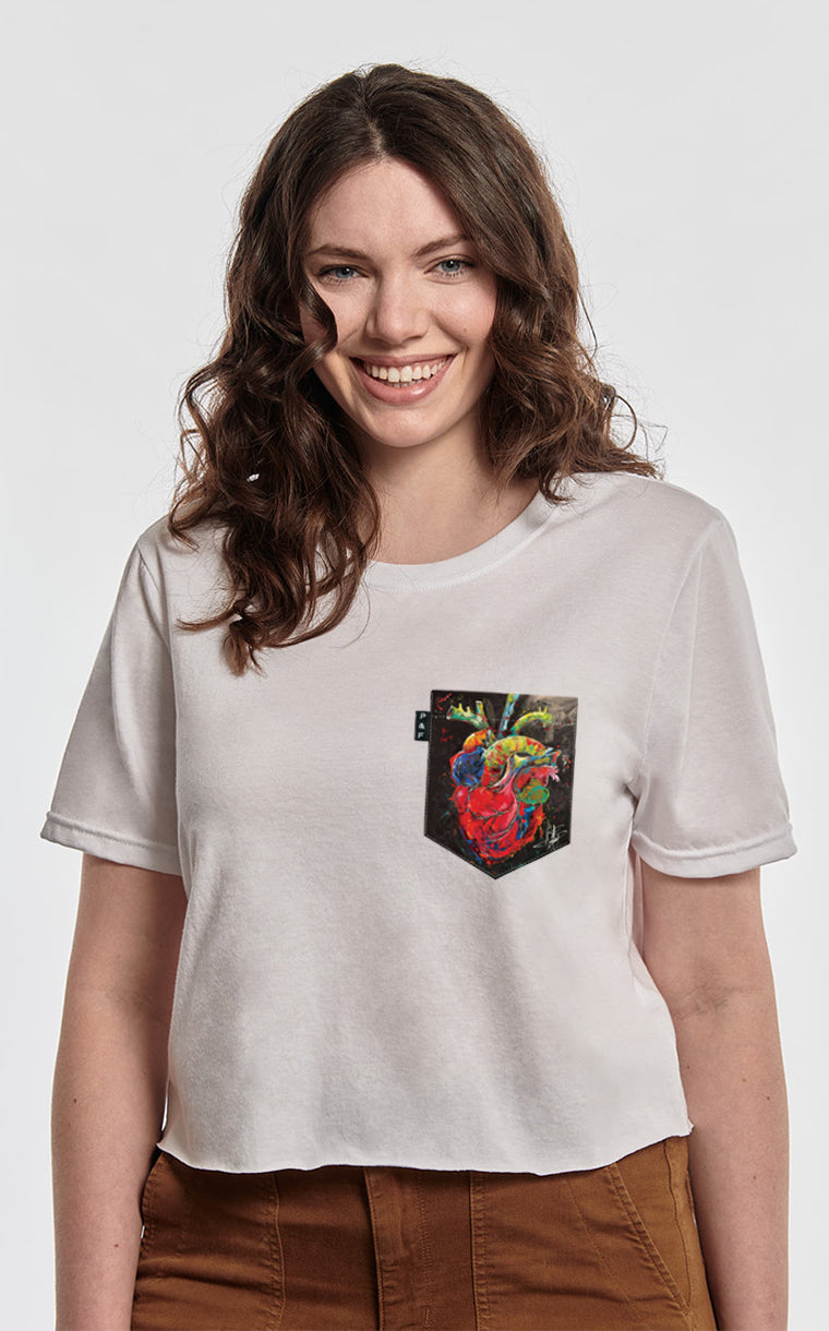 T-shirt « crop top » à poche Fondation en coeur 2025