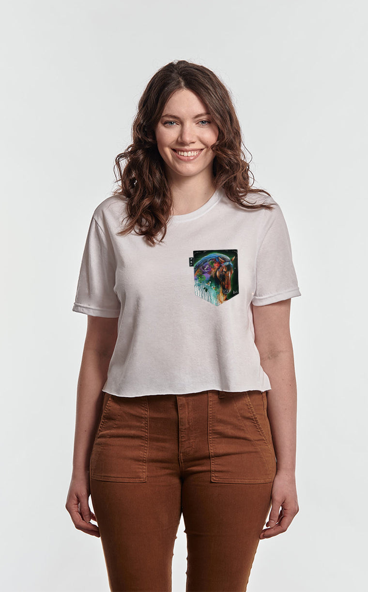 Sylvester Stallion Pocket Crop Top T-Shirt