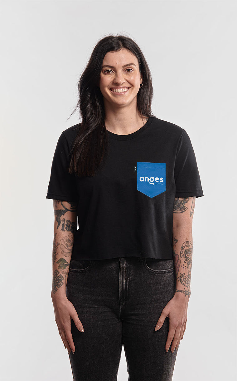 T-shirt « crop top » à poche Anges Québec