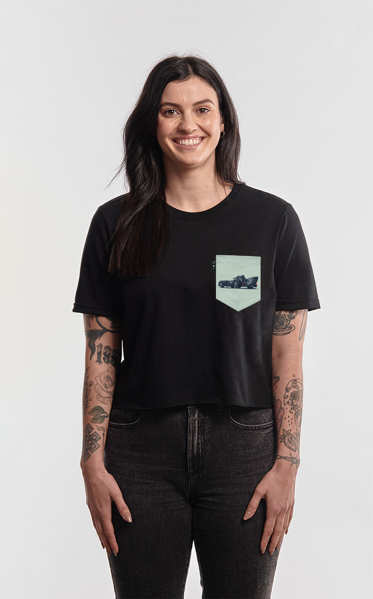 T-shirt « crop top » à poche Chauffe-souris