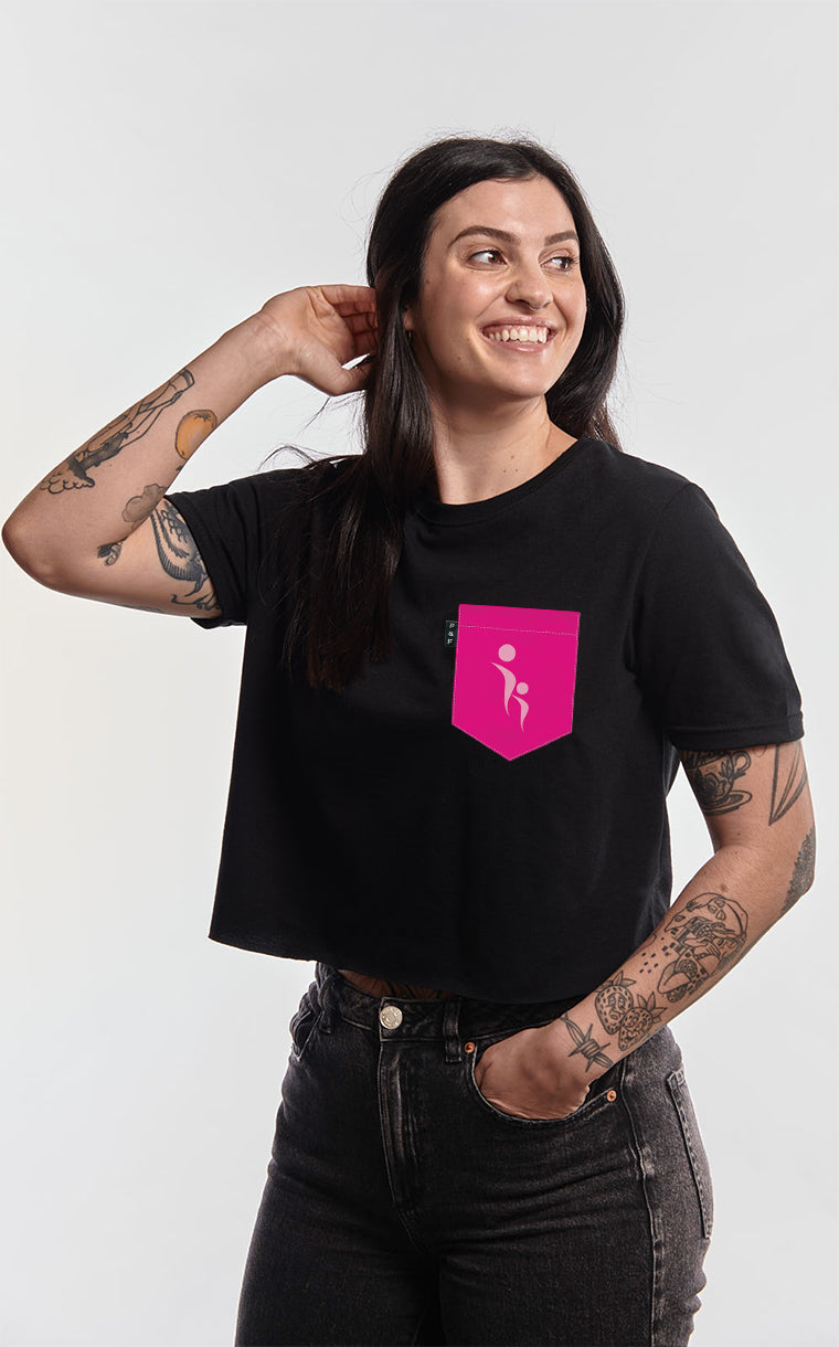 T-shirt « crop top » à poche Fondation de l'Hôpital du Suroît