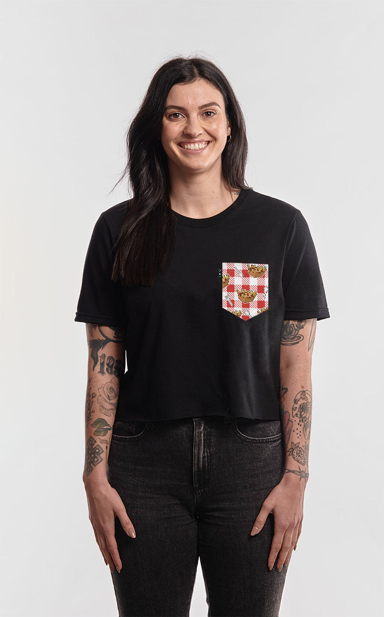 T-shirt « crop top » à poche Lâche pas la patate