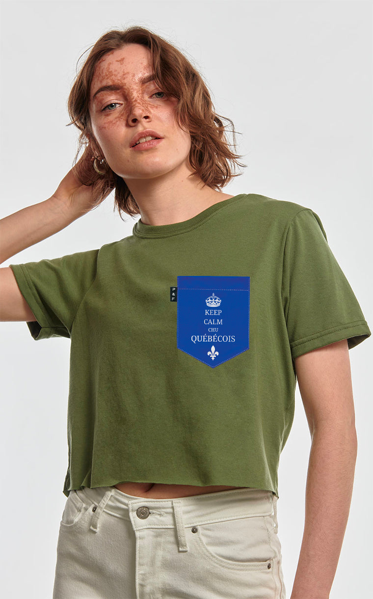 T-shirt « crop top » à poche Chu Québécois