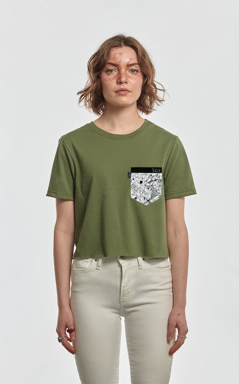 T-shirt « crop top » à poche Constellation