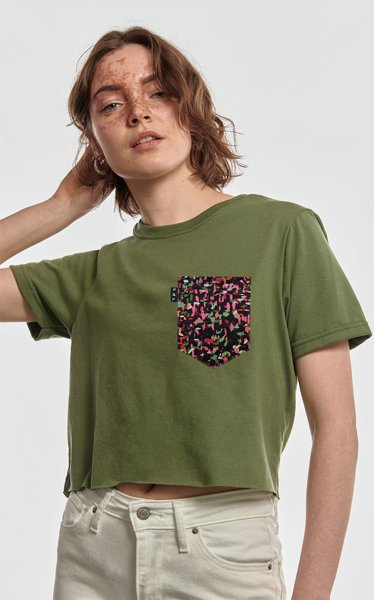 T-shirt « crop top » à poche Douceur