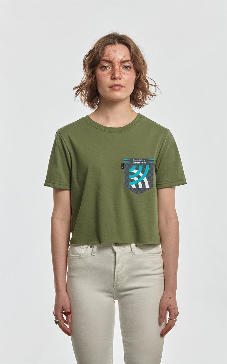 T-shirt « crop top » à poche Grand potentiel en poche
