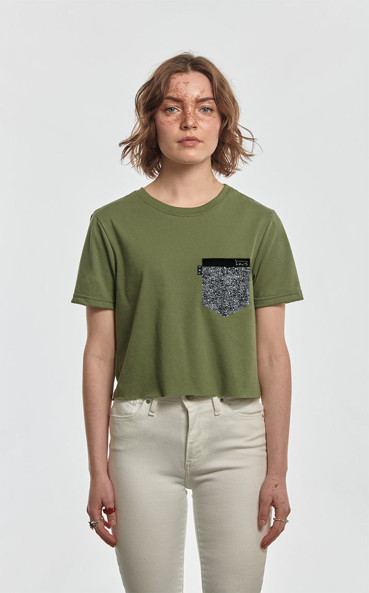 T-shirt « crop top » à poche Interconnexion