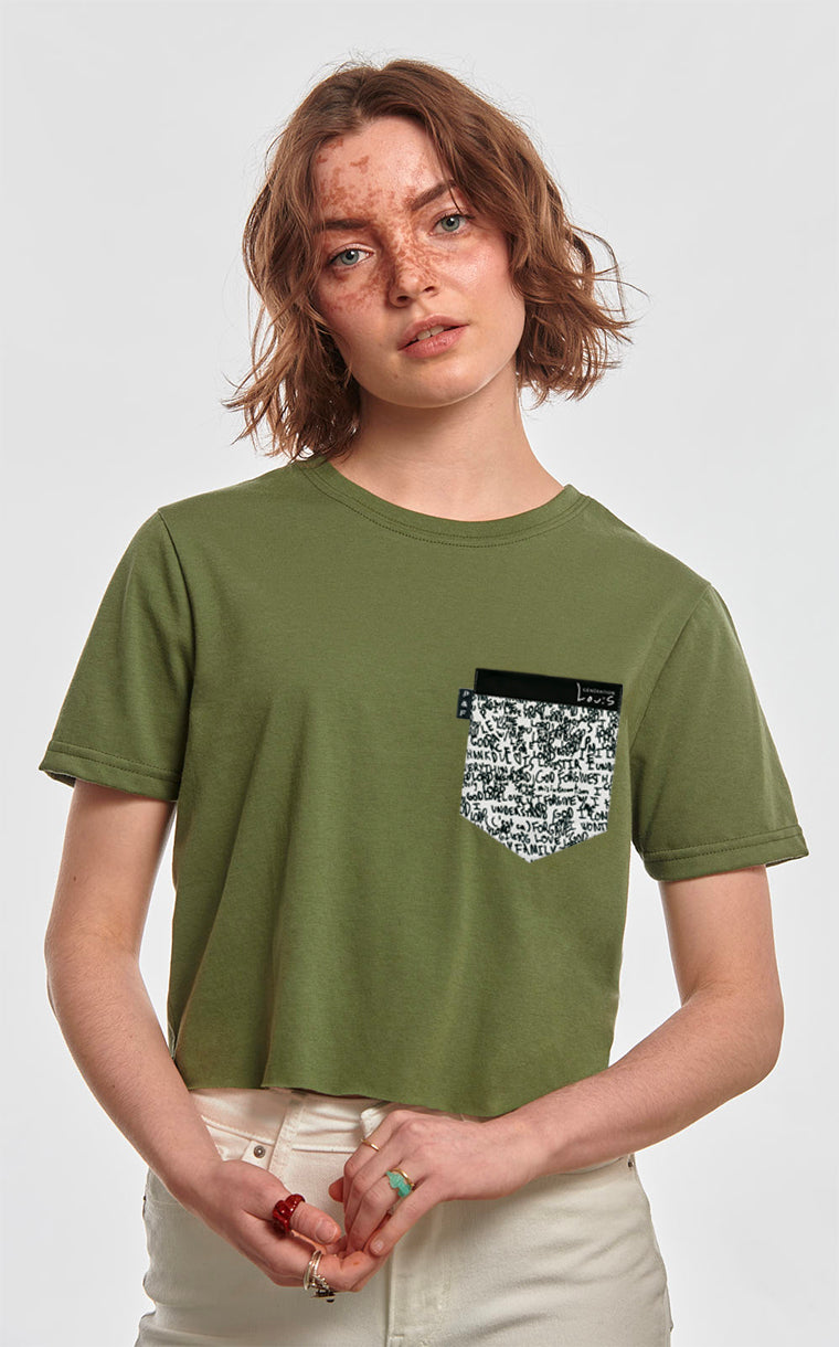 T-shirt « crop top » à poche Love