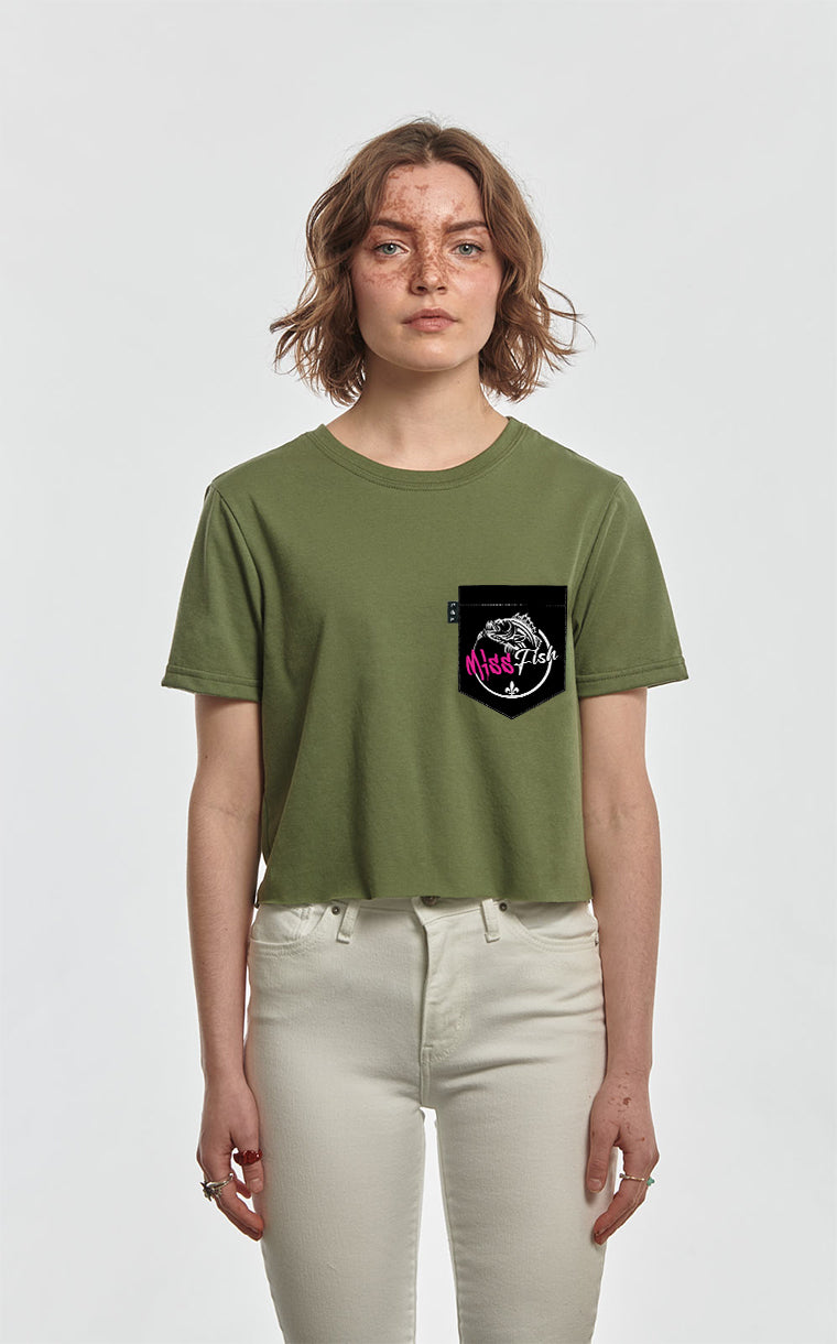 Miss Fish Pocket Crop Top T-Shirt